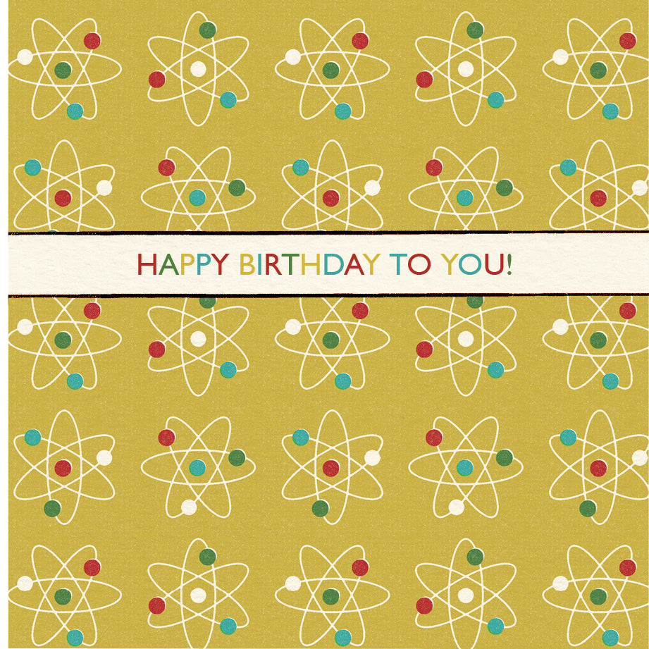 Festival Hall Mustard Atoms Birthday Card