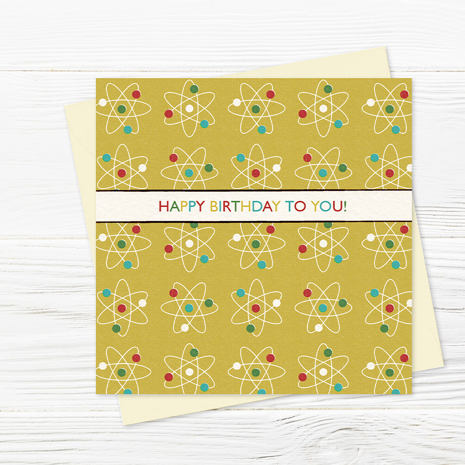 Festival Hall Mustard Atoms Birthday Card