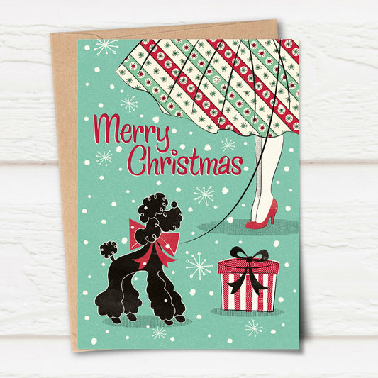 Poodle Skirt Christmas Card
