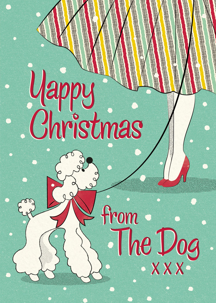 Poodle Skirt 'From the Dog' Yappy Christmas Card