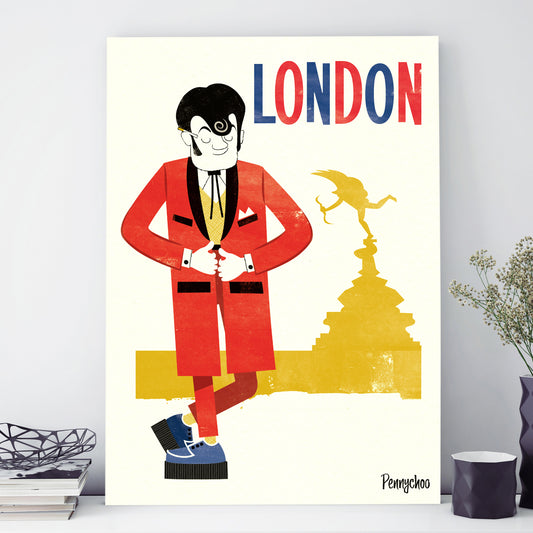 Retro London A3 print: Ted