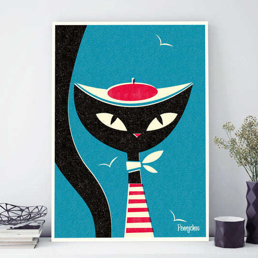 Jazz Cats A3 print: Sailor