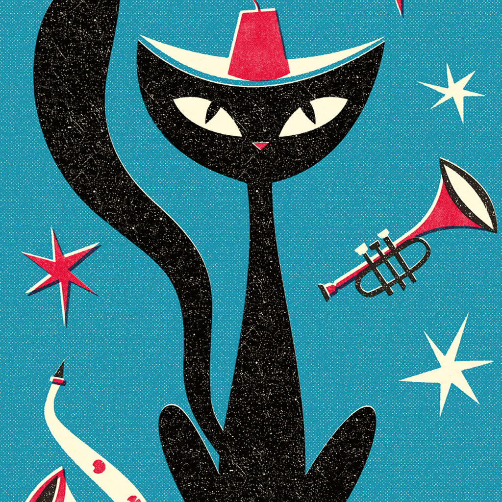 Jazz Cats A3 Print: Fez