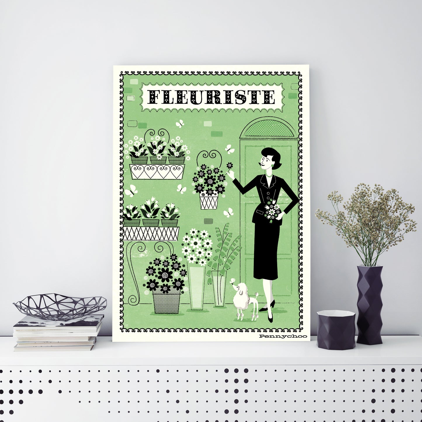 Paris Shopper A3 print: Fleuriste