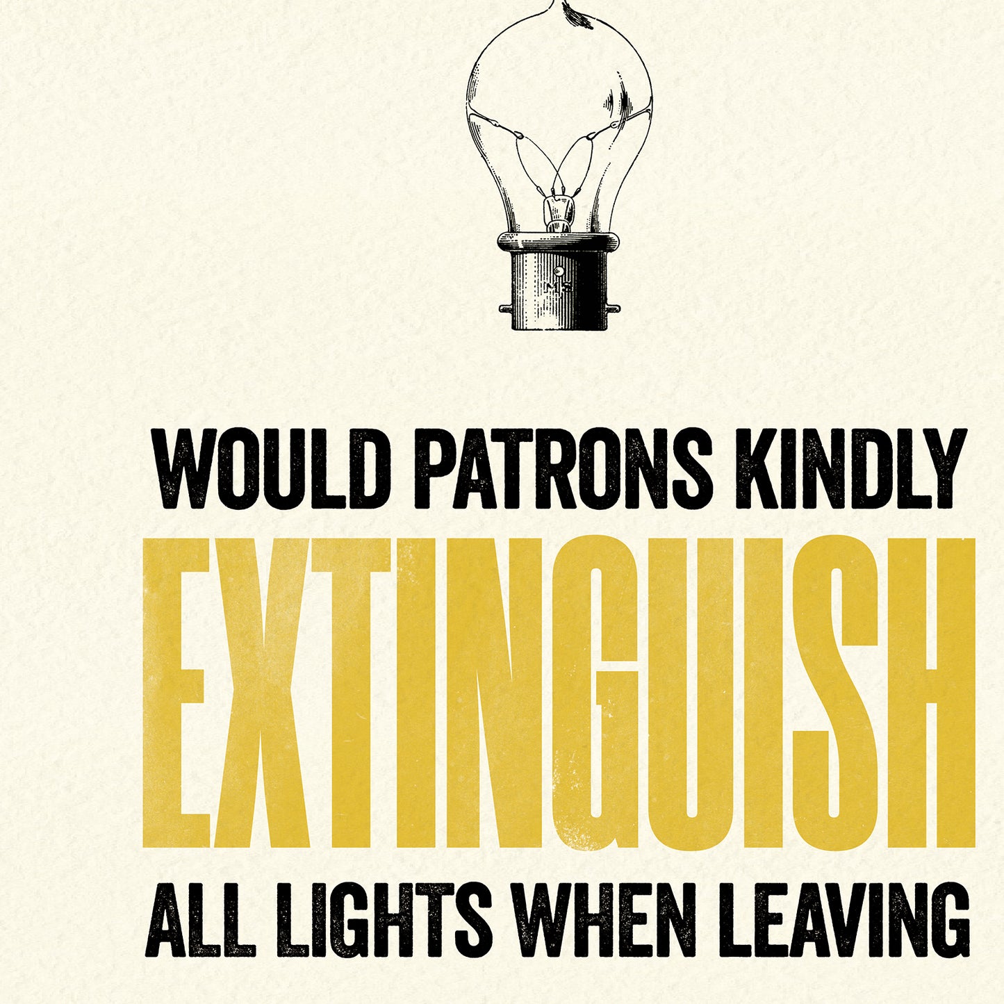 Modern Life A3 print: Extinguish All Lights