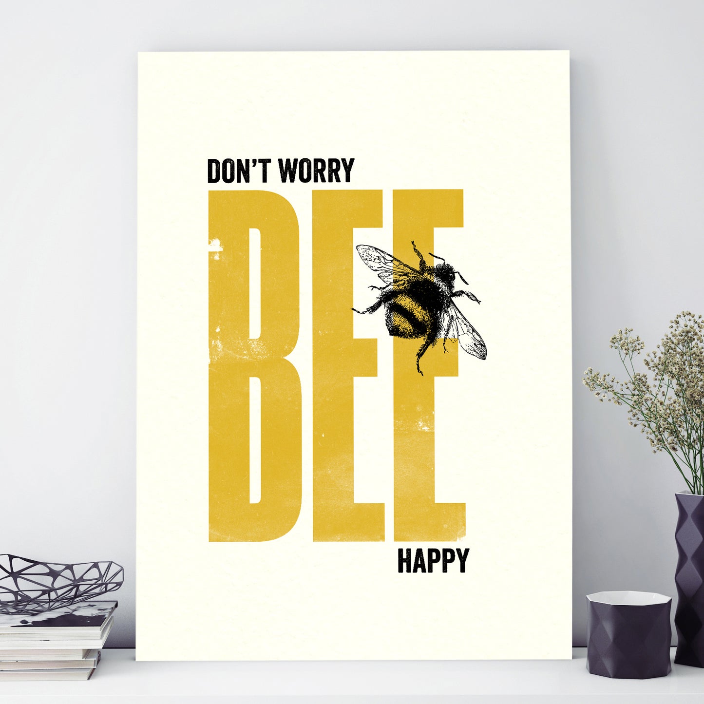 Modern Life A3 print: Bee Happy