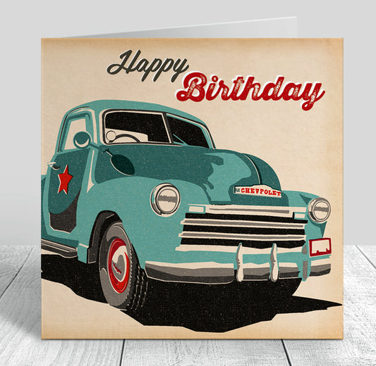 Autojumble Chevy Truck Birthday Card