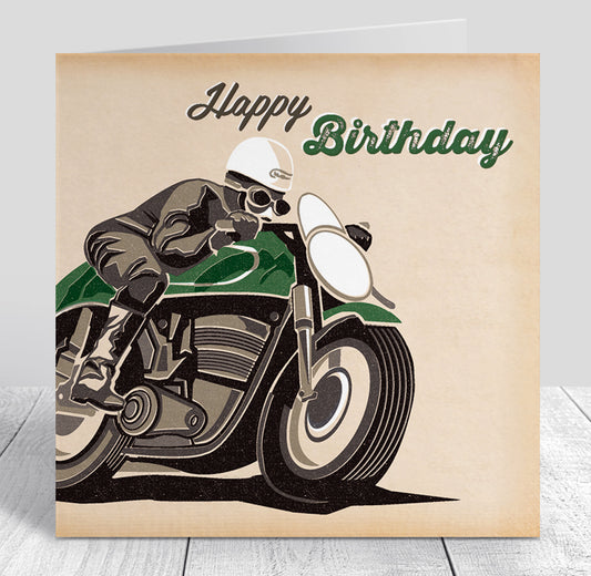 Autojumble TT Racer Birthday Card