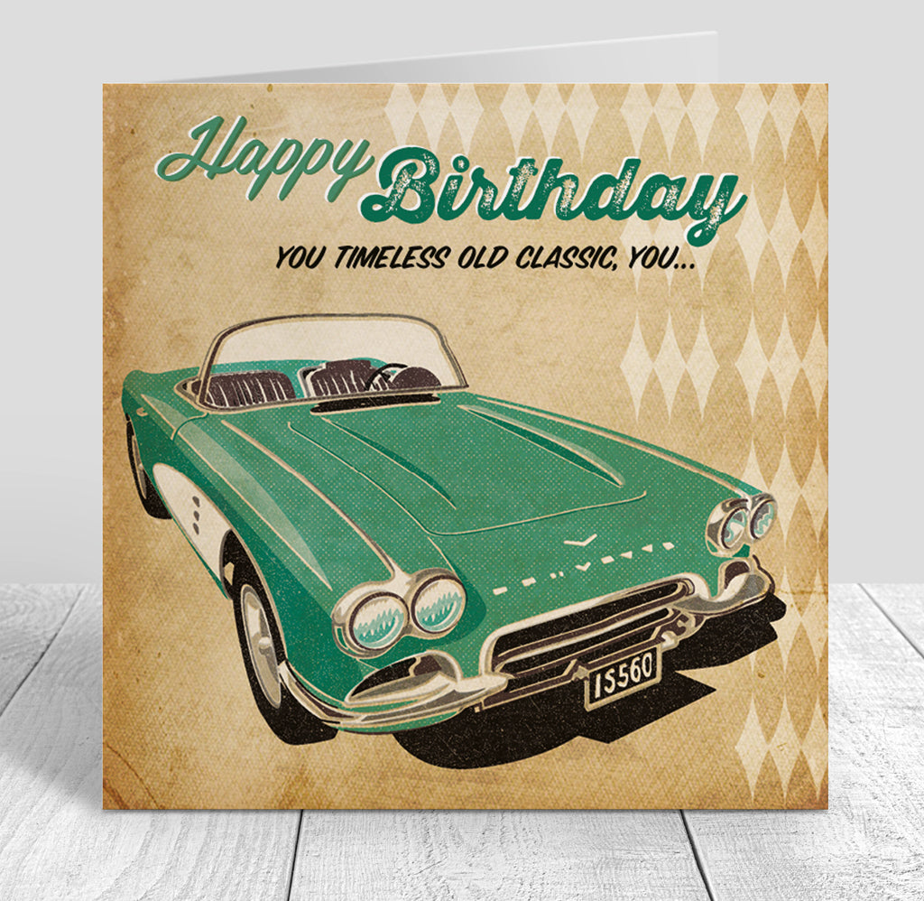 Autojumble 'Timeless' Corvette Birthday Card