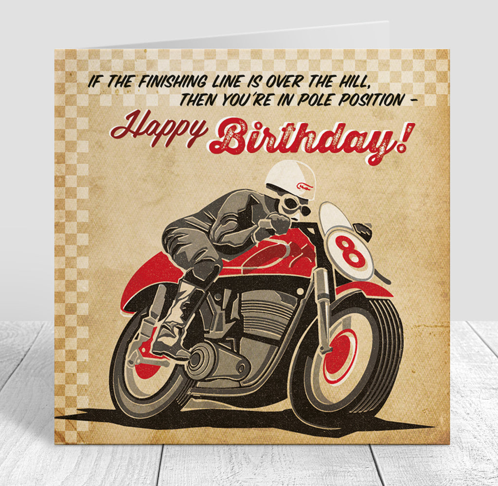 Autojumble 'Pole Position' Birthday Card