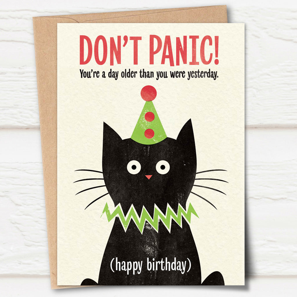 Big Top: Panicky Cat Birthday Card