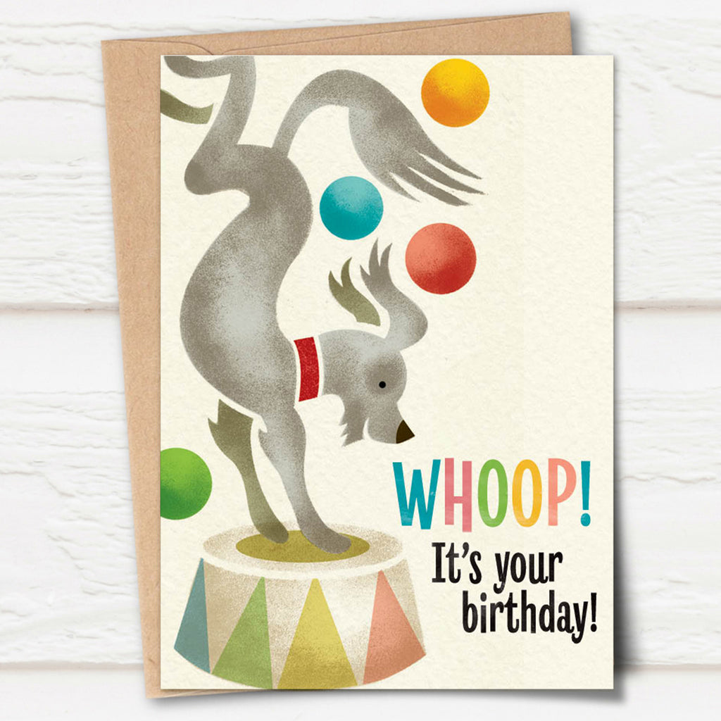 Big Top: Juggling Dog Birthday Card