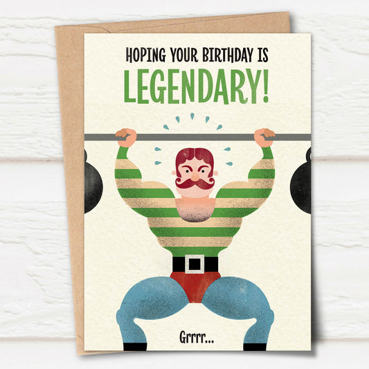 Big Top: Strong Man Legendary Birthday Card