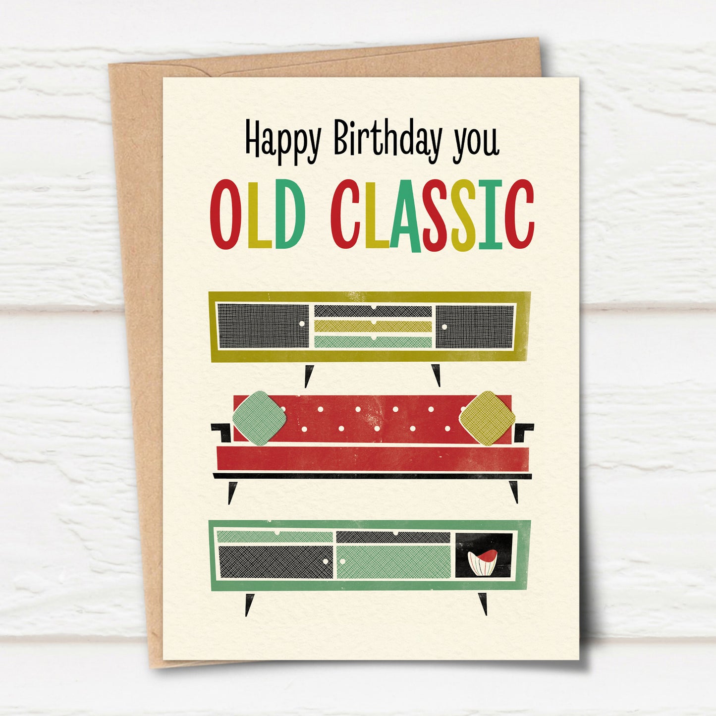 Cactus 1950s Old Classic Birthday Card