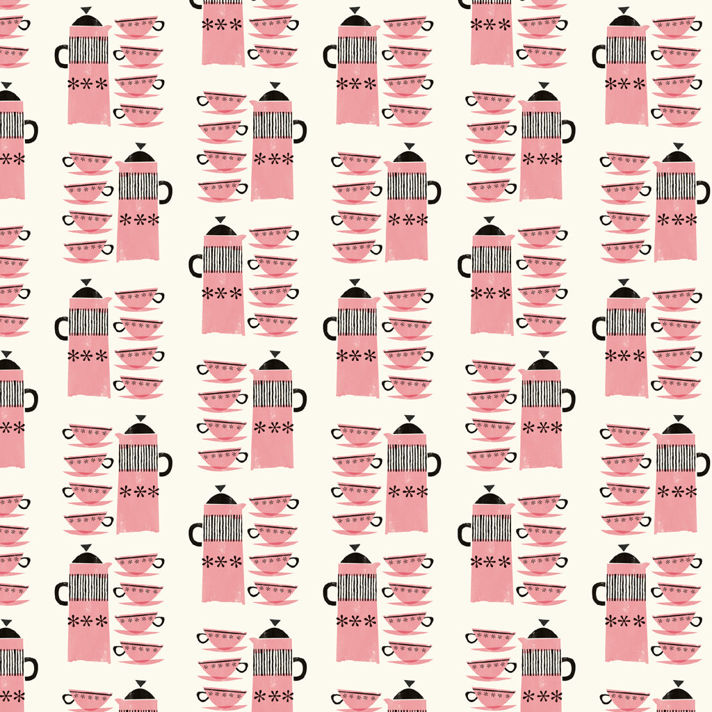 Coffee Pots Gift Wrap, Pink