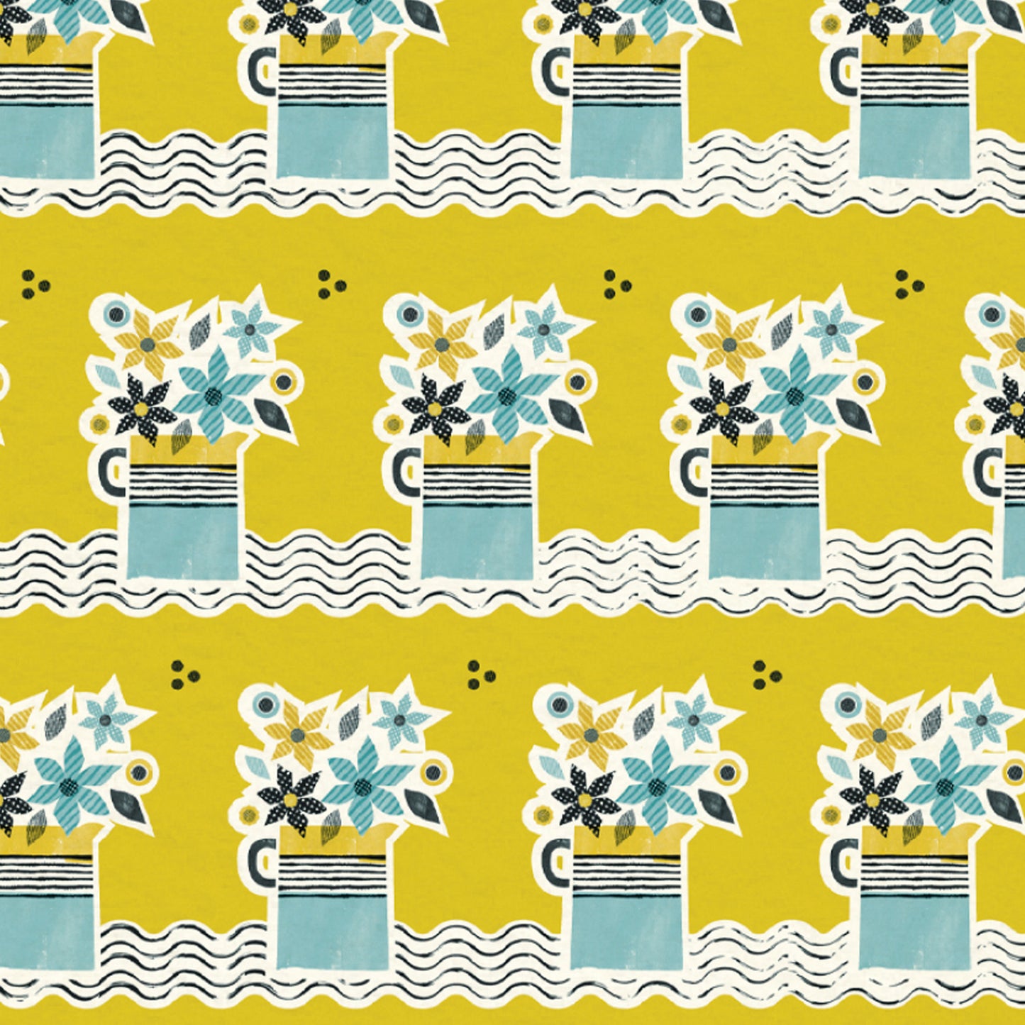 Just Patterns: Flower Jugs, Yellow