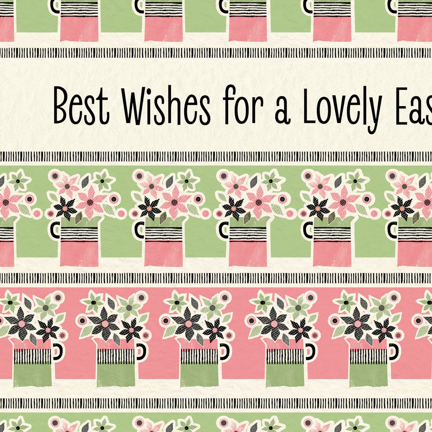 Flower Jugs Easter Card, Pink