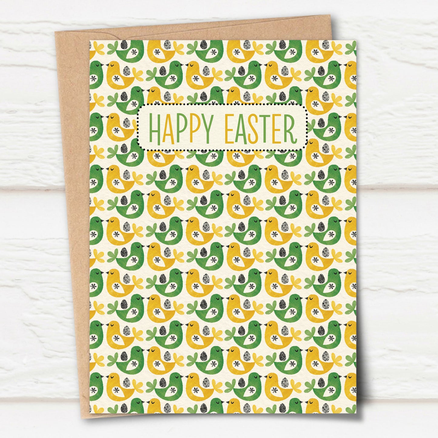 Folk Birds Easter Card