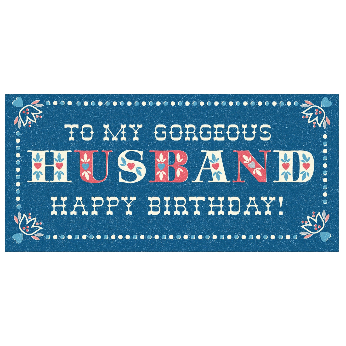 Folksy Birthday Card, Husband