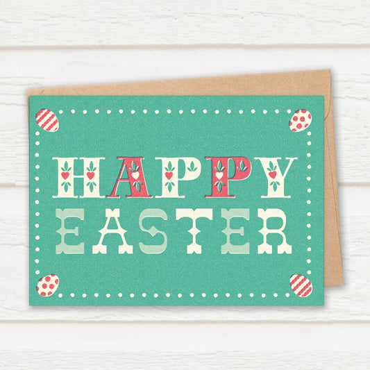 Folksy Easter Card, Jade