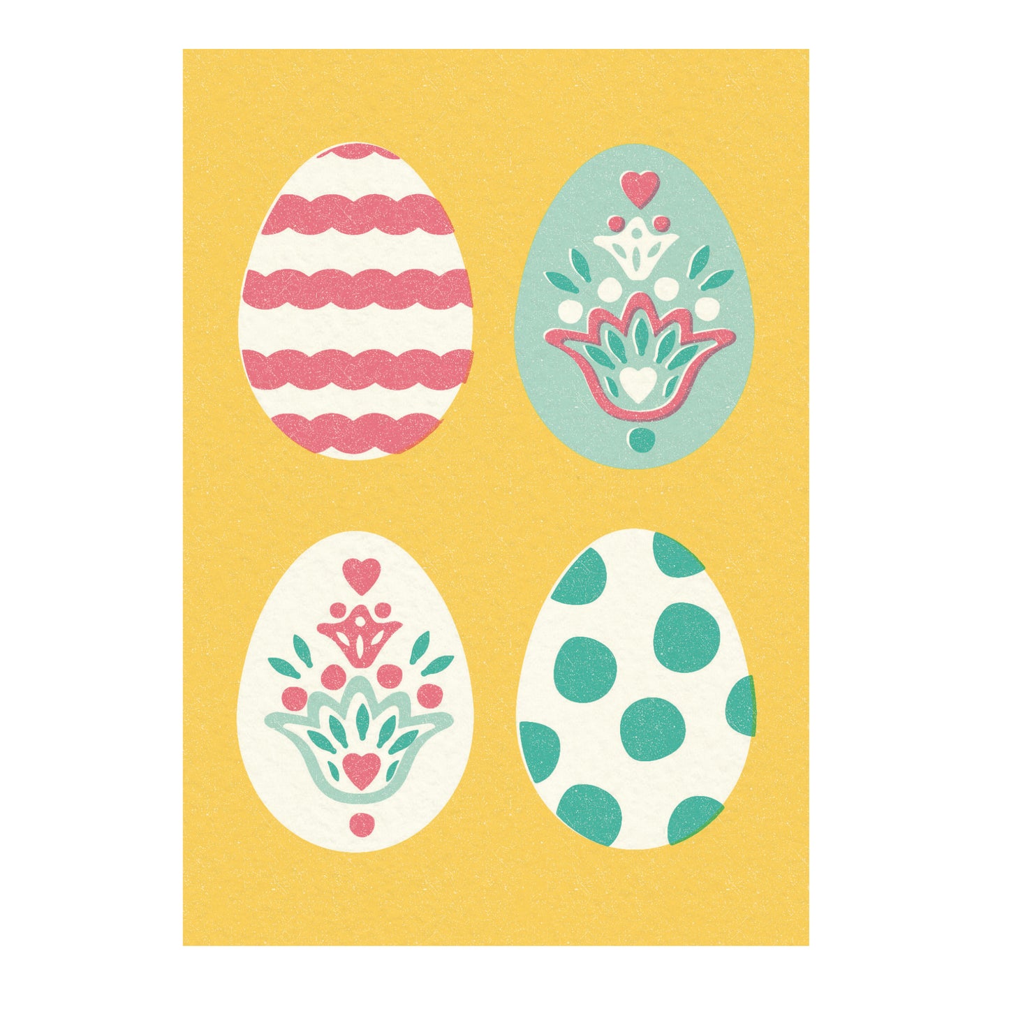 Folksy Easter Eggs Grid, Custard
