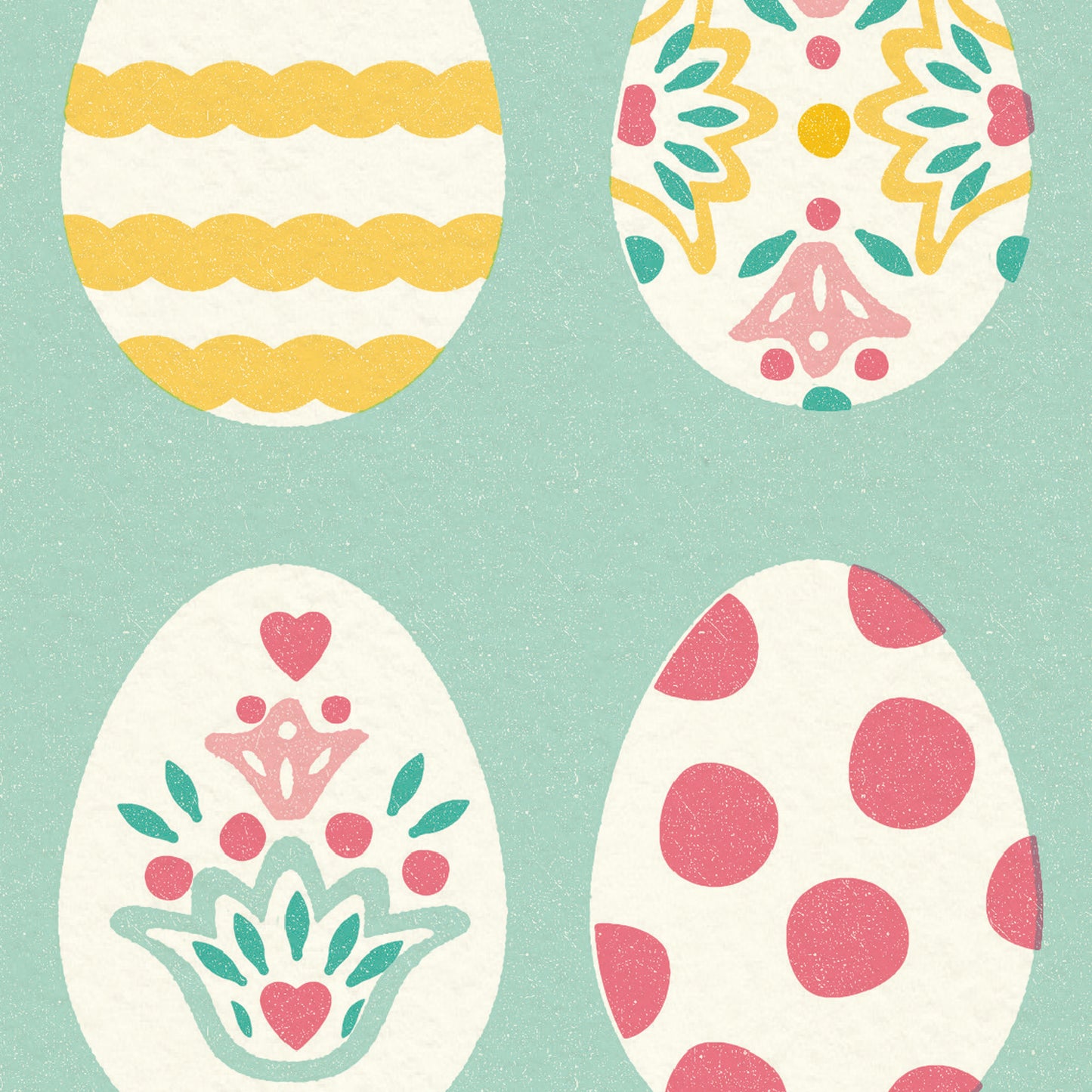 Folksy Easter Eggs Grid, Green