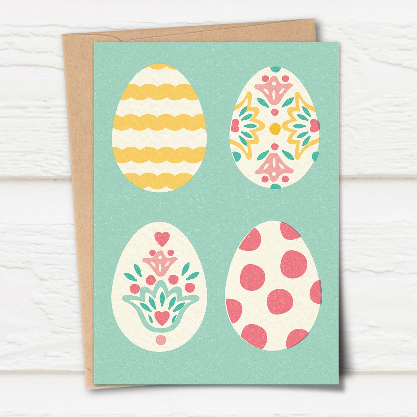 Folksy Easter Eggs Grid, Green