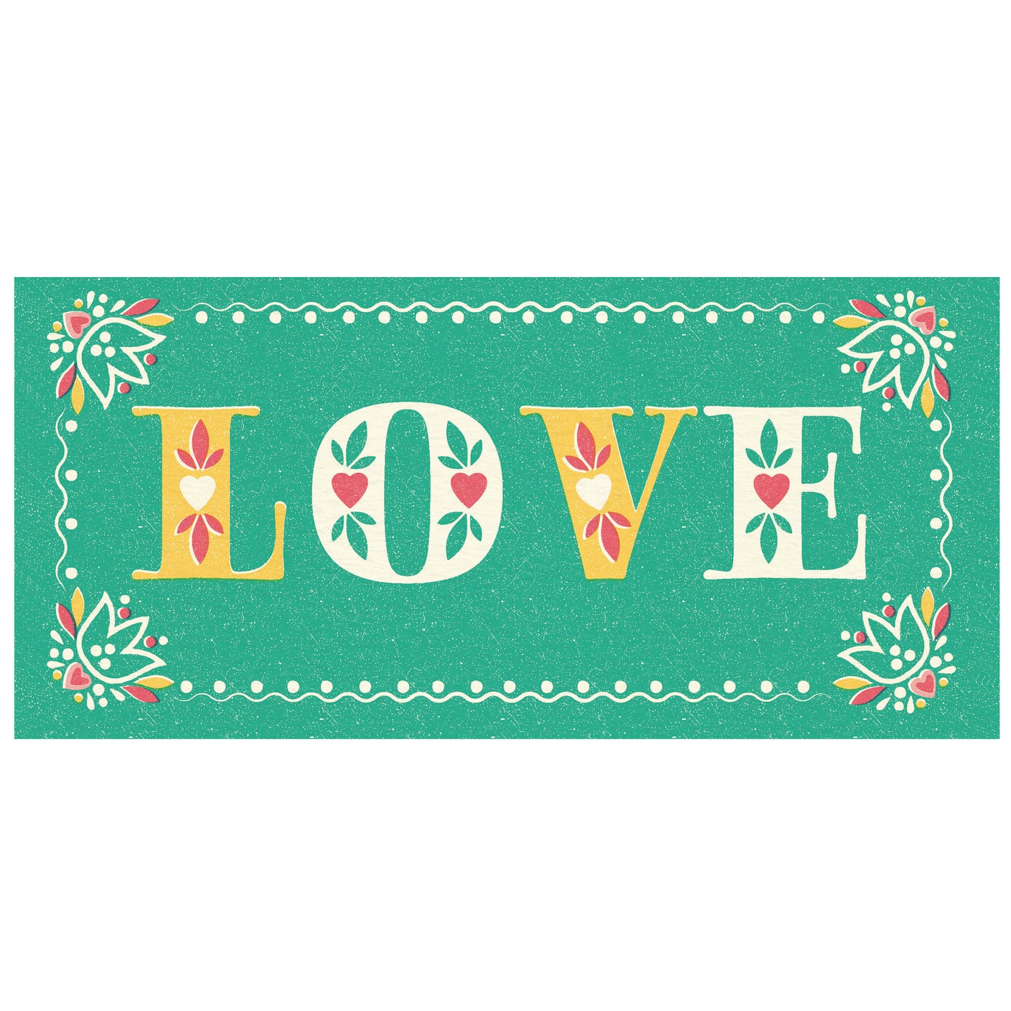 Folksy Love Card, Jade