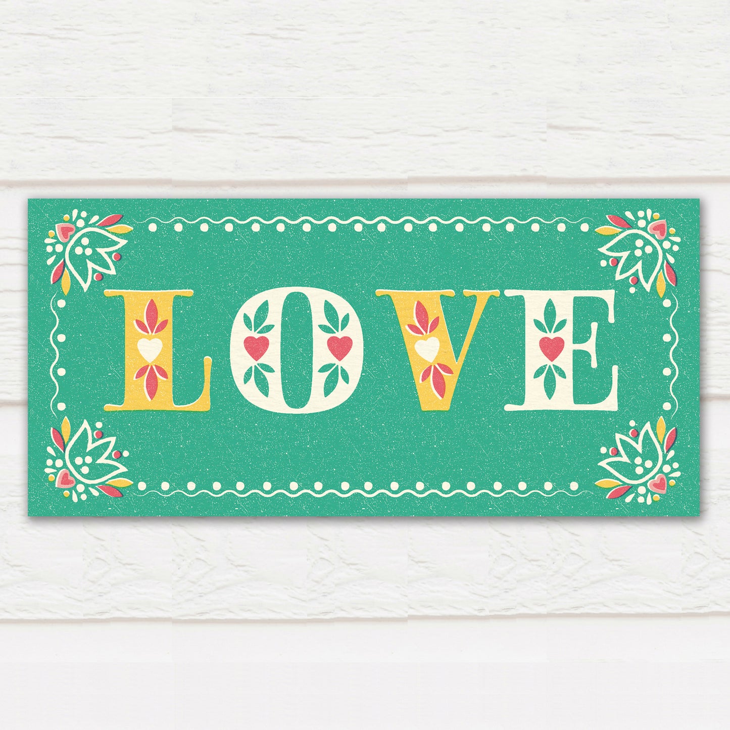 Folksy Love Card, Jade