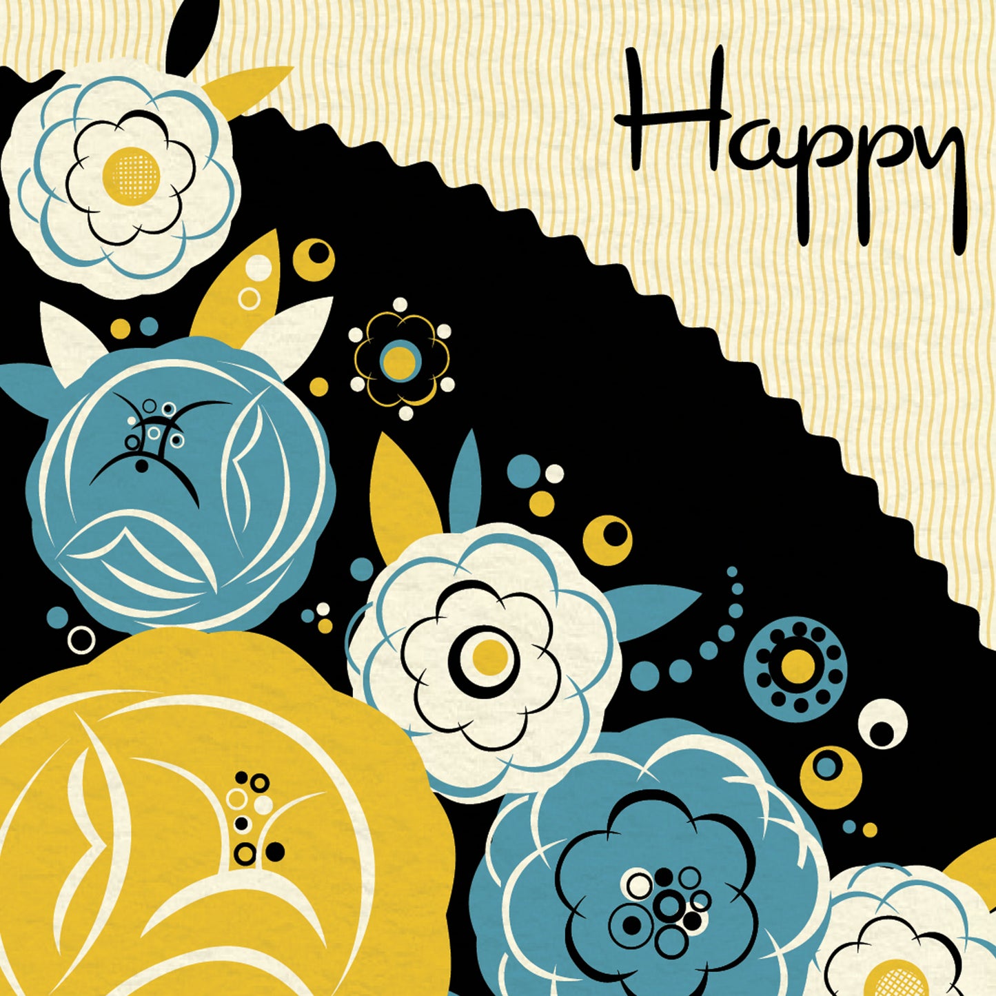Floradeco Birthday Card, Yellow