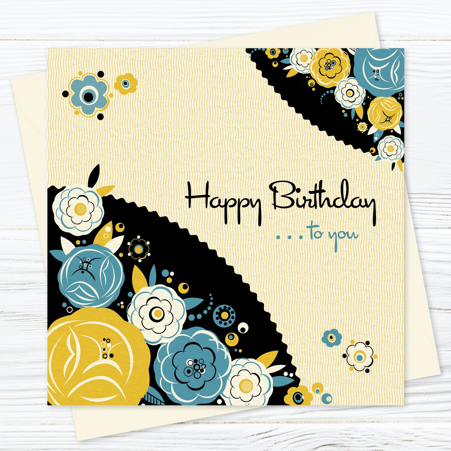 Floradeco Birthday Card, Yellow