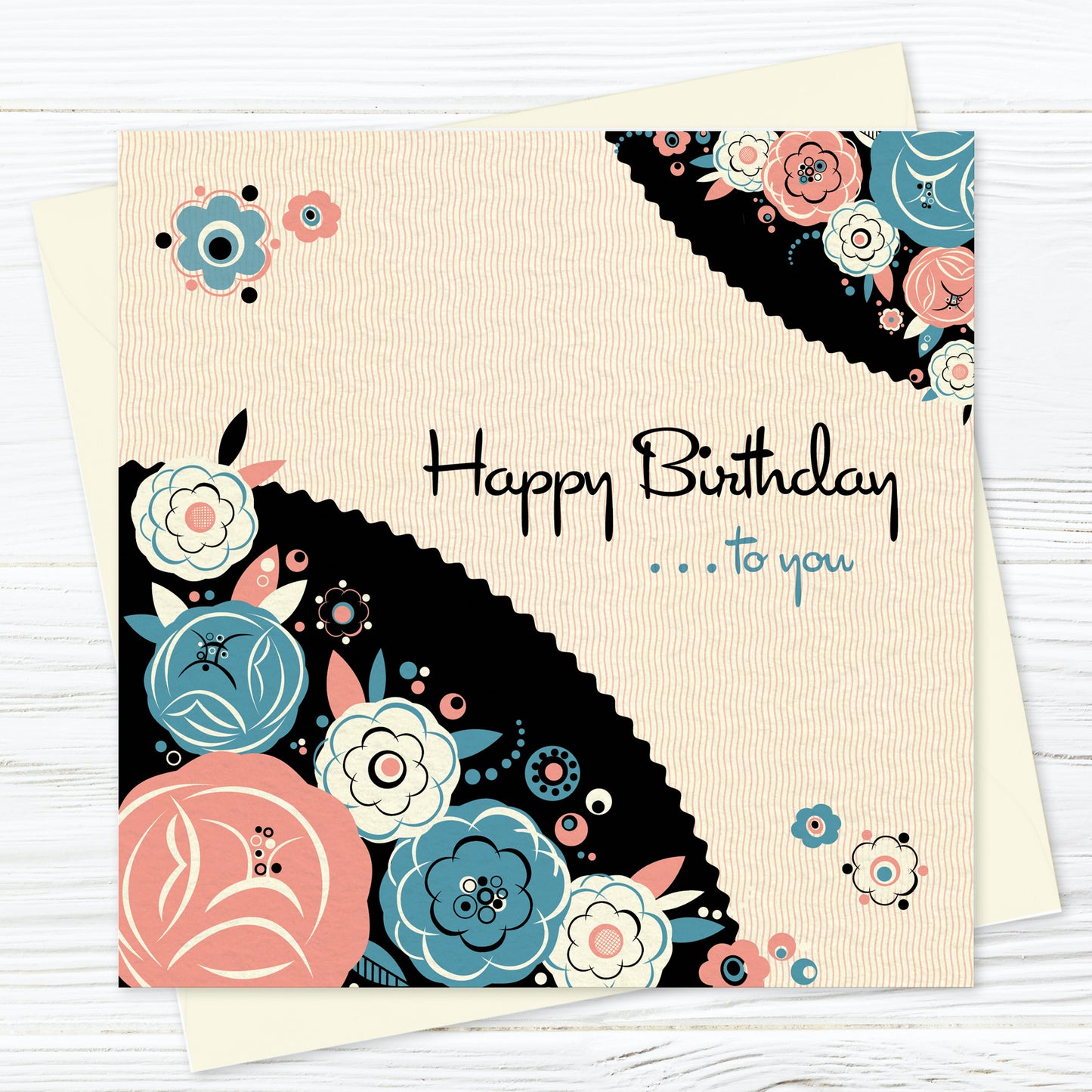 Floradeco Birthday Card, Rose Pink