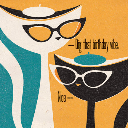 Jazz Cat 'Nice' Birthday Card