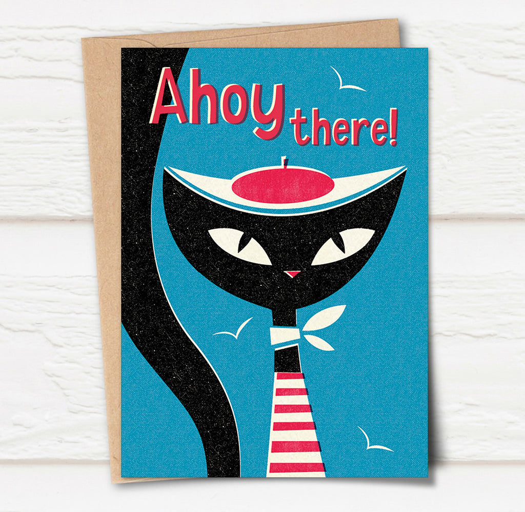 Jazz Cat Ahoy There! Card