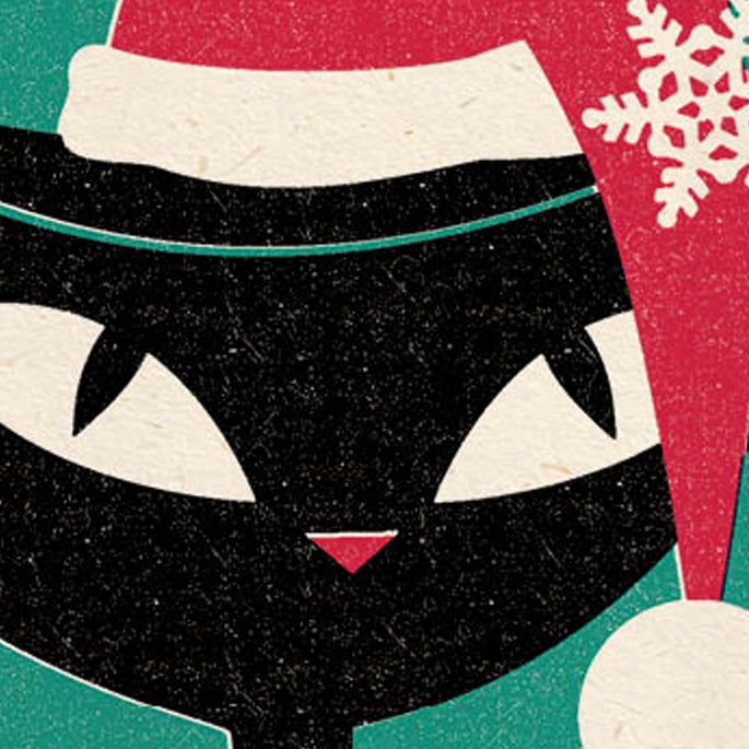 Jazz Cat 'Cool Yule' Christmas Card