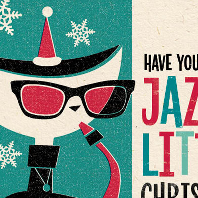 Jazz Cat 'Jazzy Little Christmas' Card