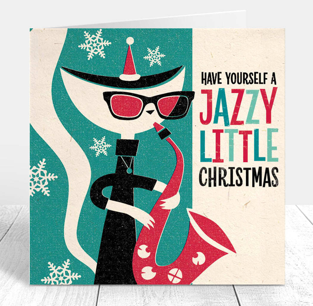 Jazz Cat 'Jazzy Little Christmas' Card