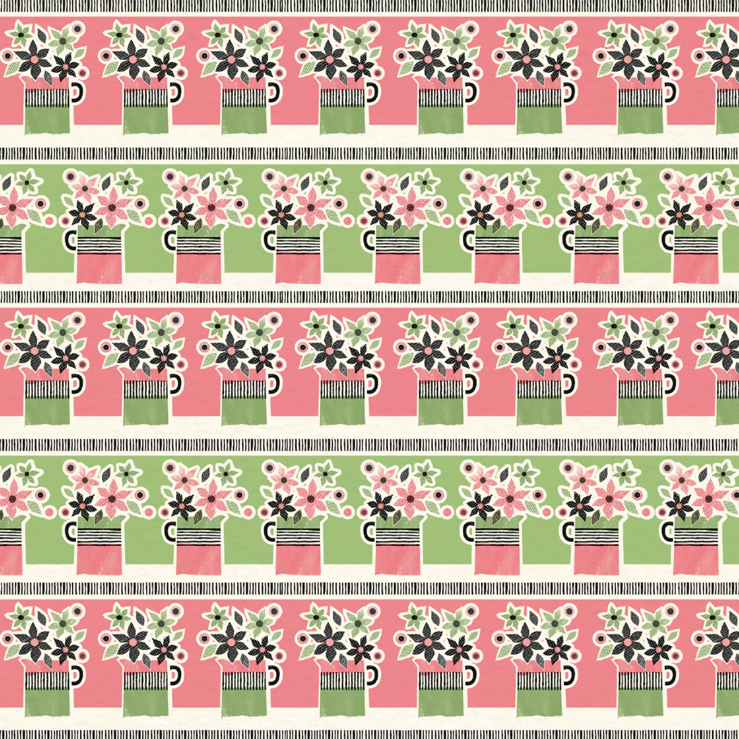 Just Patterns: Flower Jugs, Pink
