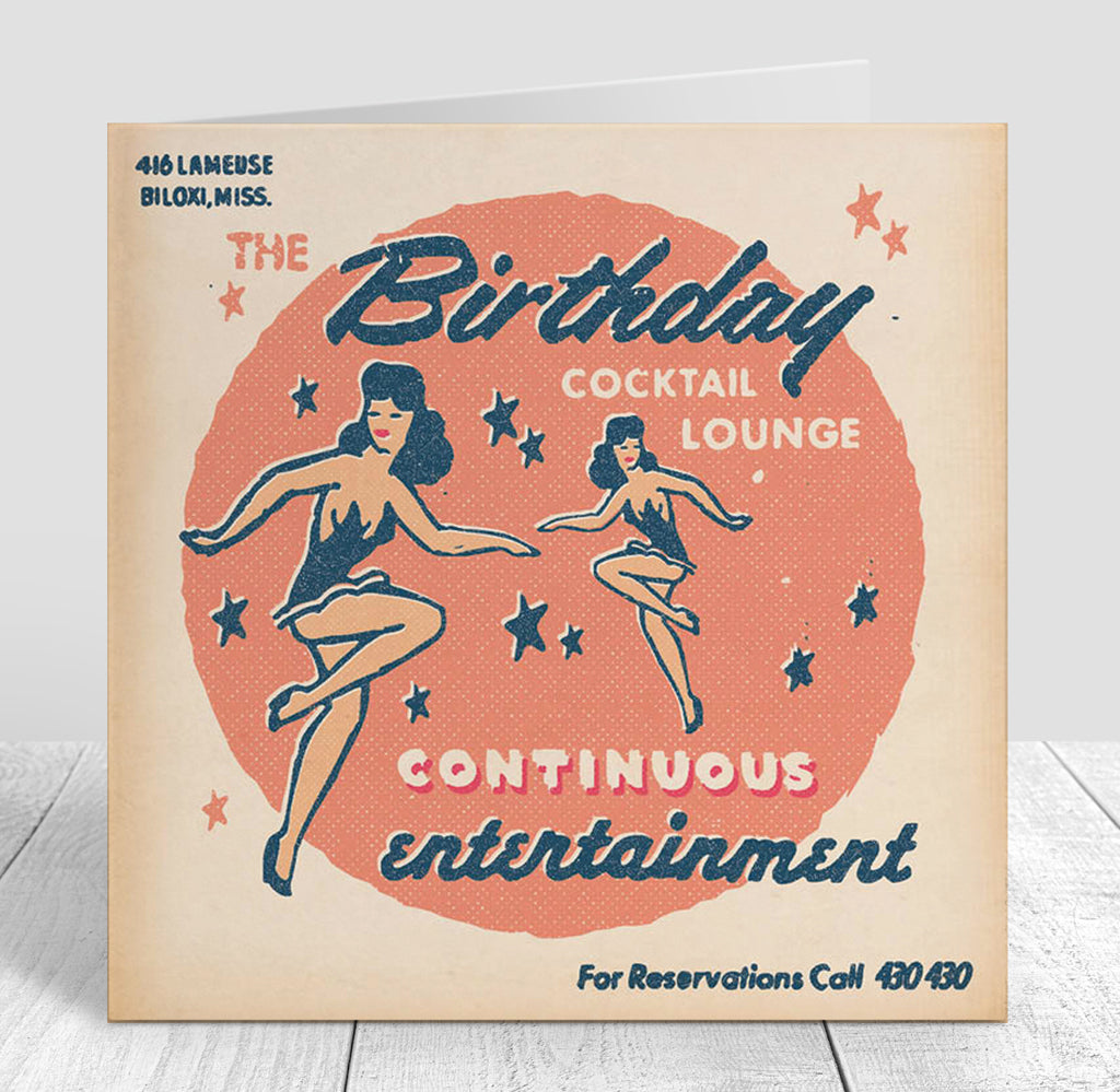 Matchbook Dancing Girls Birthday Card
