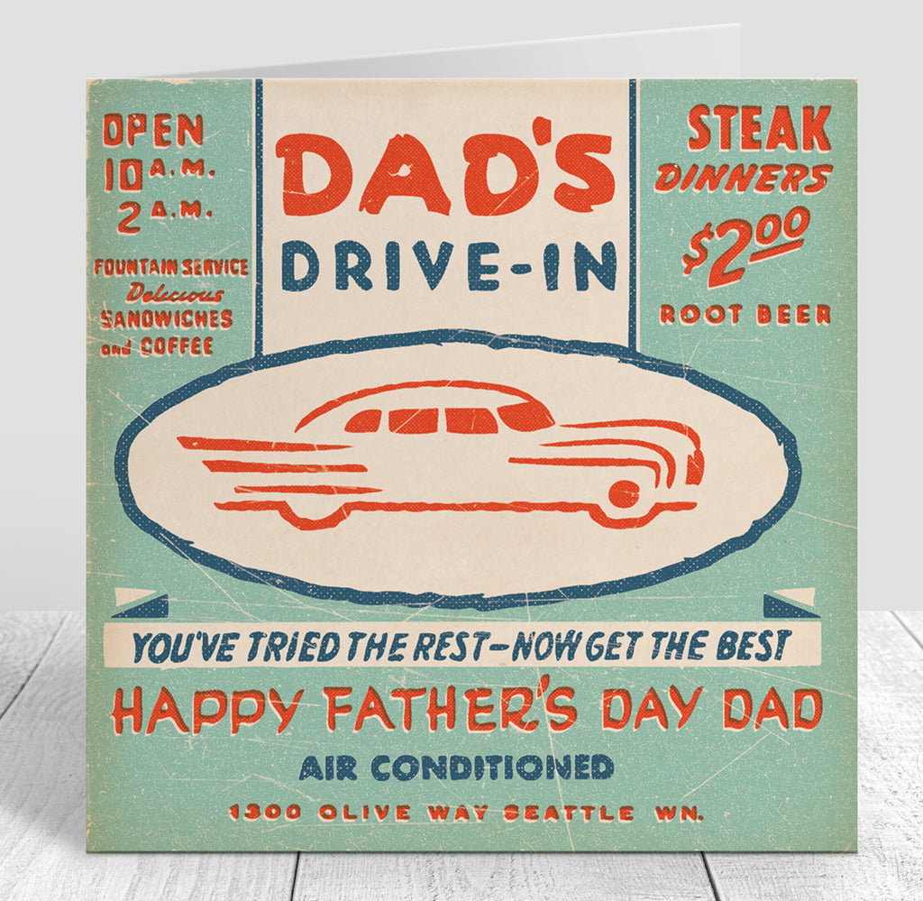 Matchbook Drive-In Card for Dad