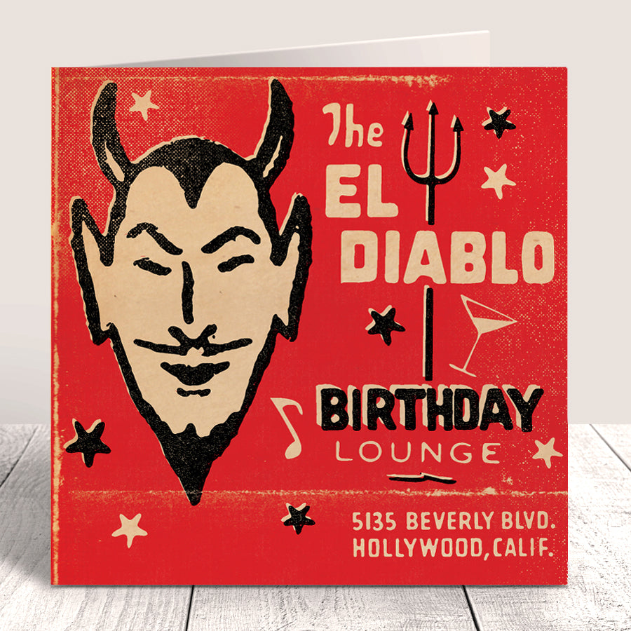 Matchbook 'El Diablo Lounge' Birthday Card