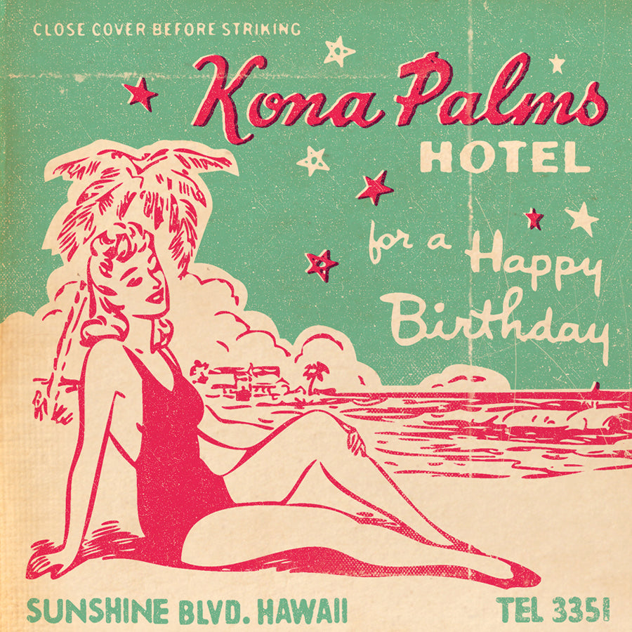 Matchbook 'Kona Palms' Birthday Card