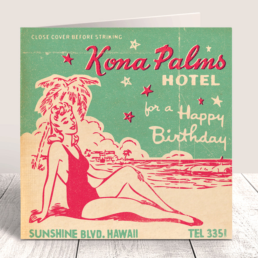 Matchbook 'Kona Palms' Birthday Card