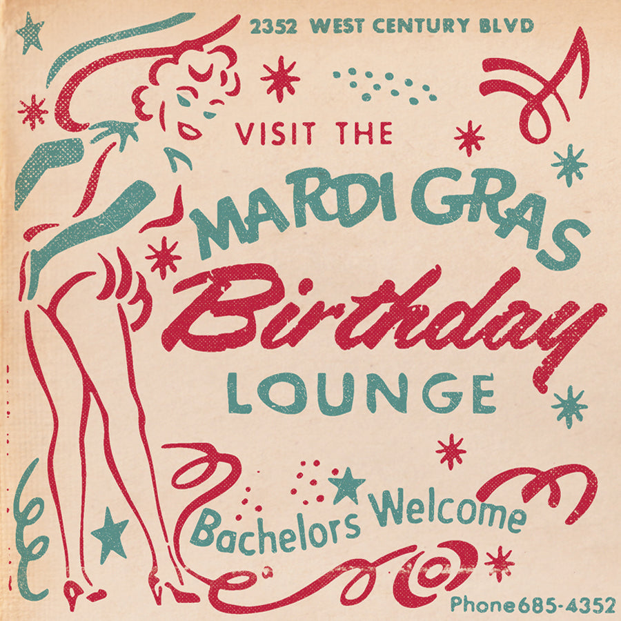 Matchbook 'Mardi Gras' Birthday Card