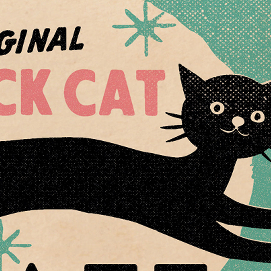 Matchbook 'Black Cat Cafe' Any Occasion Card, Jade
