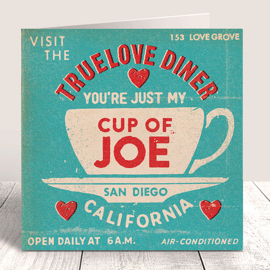 Matchbook 'Truelove Diner' Valentine Card, Turquoise