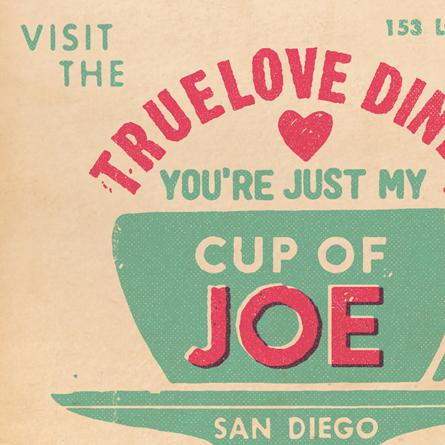 Matchbook 'Truelove Diner' Valentine Card, Kraft