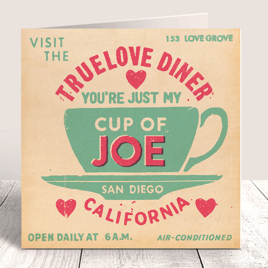 Matchbook 'Truelove Diner' Valentine Card, Kraft