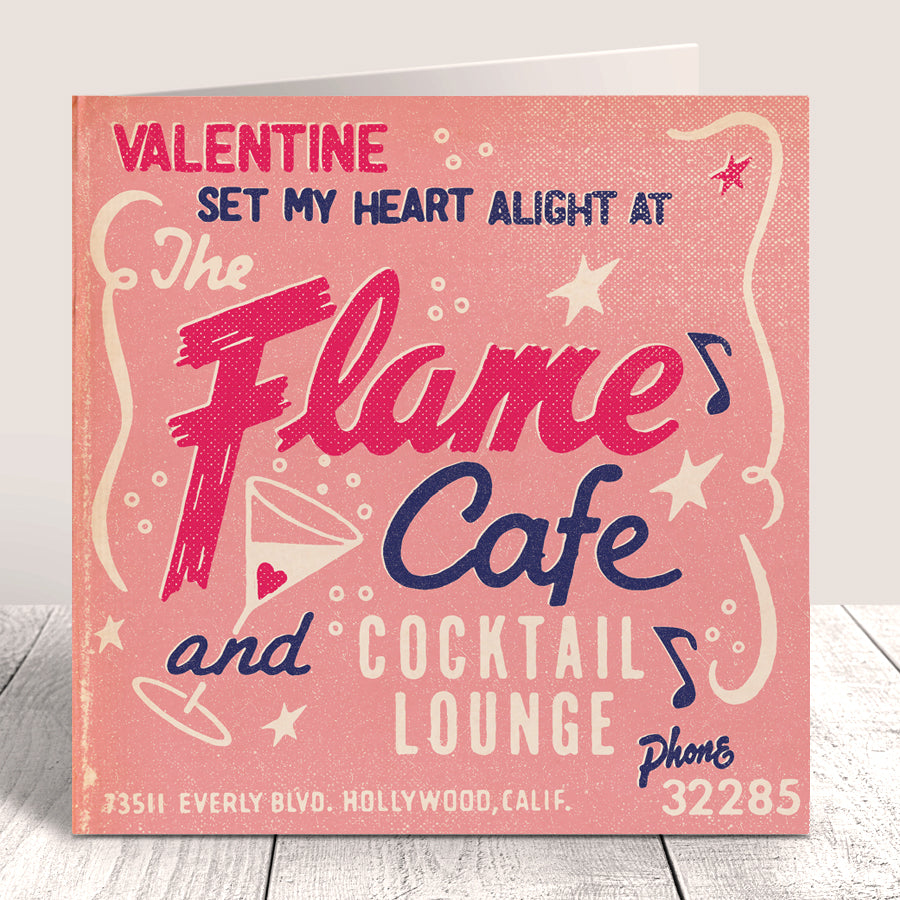 Matchbook 'Flame Café' Valentine Card