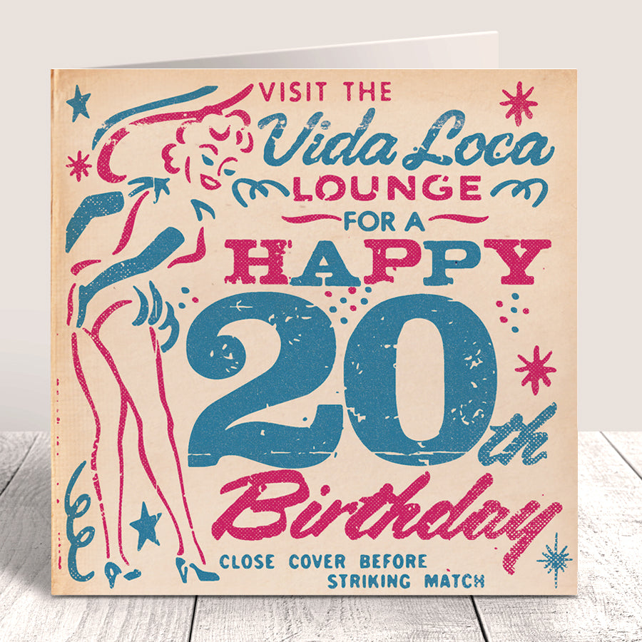 Matchbook 'Vida Loca' 20th Birthday Card